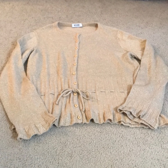 ⚡️FINAL PRICE⚡️ Moschino Cheap and Chic Gold Sparkle Top with Tie - Picture 3 of 15